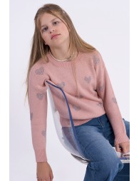Jersey de niña de manga larga, con corazones.