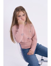 Jersey de niña de manga larga, con corazones.