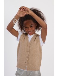Sleeveless cardigan, sequin knit