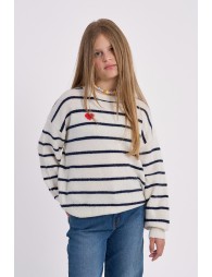 Jersey de niña de manga larga, estampado rayas.