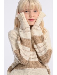Jersey de niña de manga larga, estampado rayas.