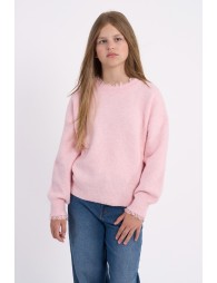 Pull en maille, finition festonnée