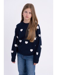 Jersey de niña de manga larga, con corazones.