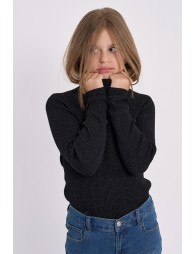 Jersey de niña de manga larga, con cuello alto.