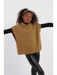 Pull à col roulé sans manches
