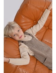 Robe salopette à chevrons