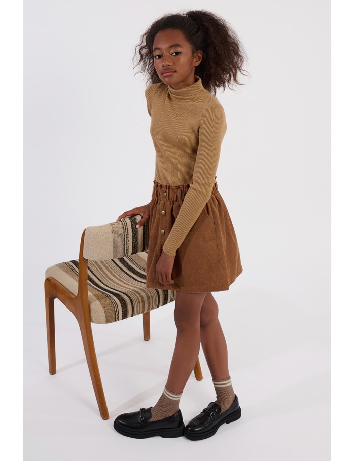 Short suede skirt