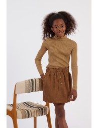 Short suede skirt