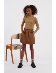 Short suede skirt