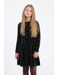 Velvet dress, sprinkled with shiny bows