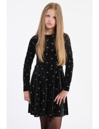 Velvet dress, sprinkled with shiny bows