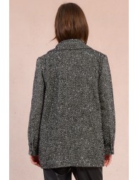 Veste type blazer à chevrons et strass