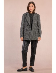 Veste type blazer à chevrons et strass