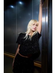 Sequin crop t-shirt