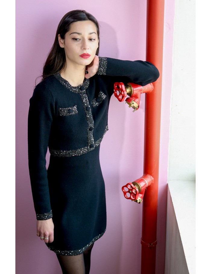 Short waistcoat studded with rhinestones