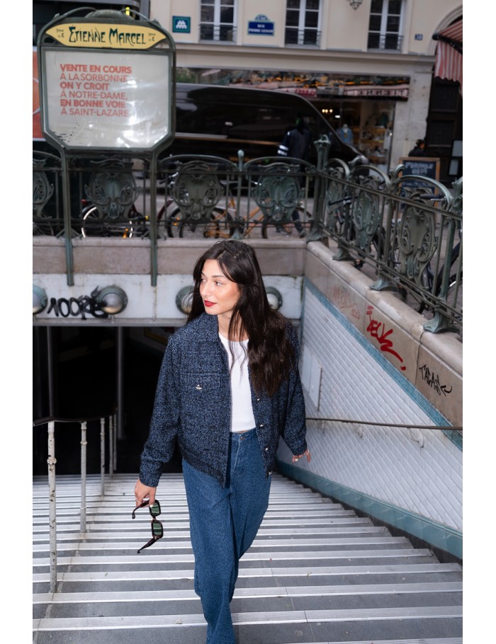 Textured tweed-effect jacket