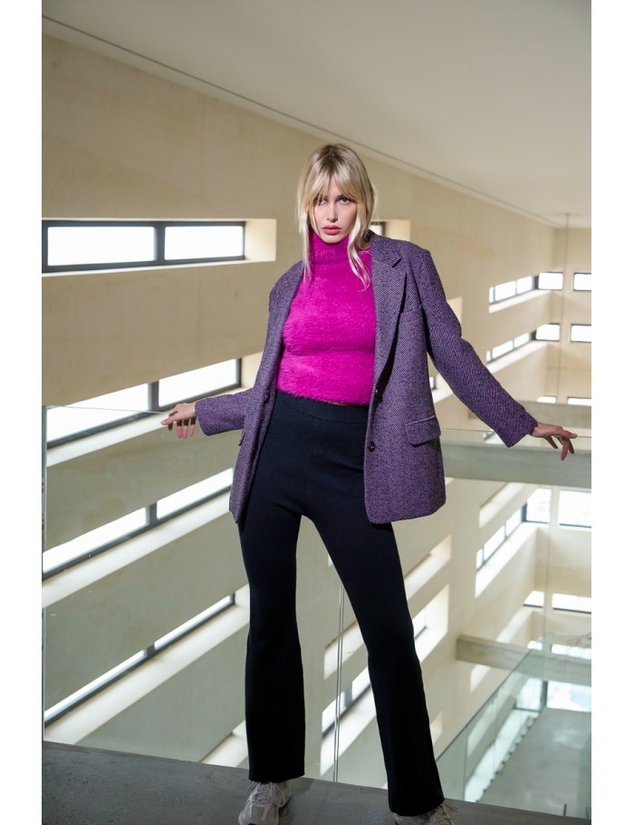 Pantalon flare en maille