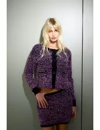 Jupe courte en maille, effet tweed