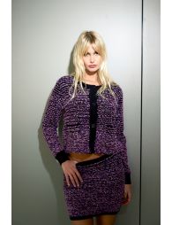 Short knitted skirt, tweed effect