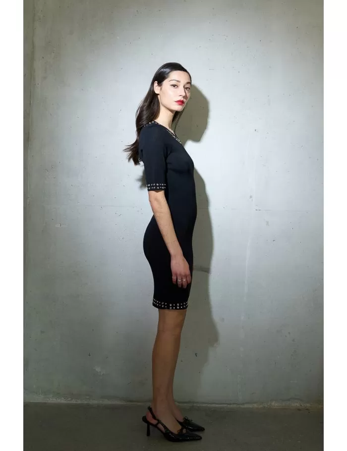 Robe ajustée en maille avec insert sequin