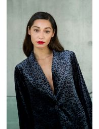 Velvet blazer, leopard print