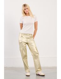 Coated cargo style pants