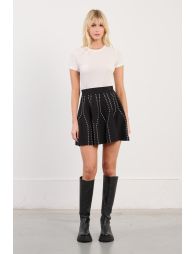 Embroidered skater mini skirt