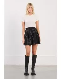Mini-jupe patineuse à broderie 