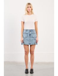Short denim skirt