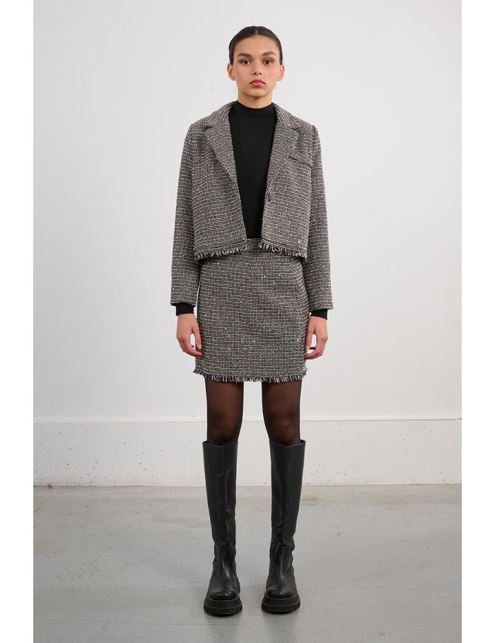 Tweed mini skirt