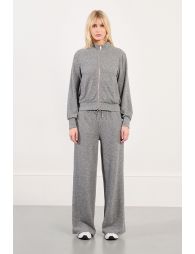 Jogger pants studded with rhinestones
