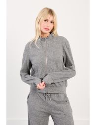 Jogger pants studded with rhinestones