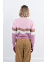 Striped sweater with shoulder pads