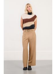 Belted wide-leg trousers