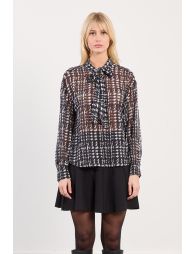 Blouse imprimée en semi-tansparence