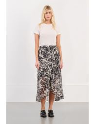 Long skirt in semi-transparent voile