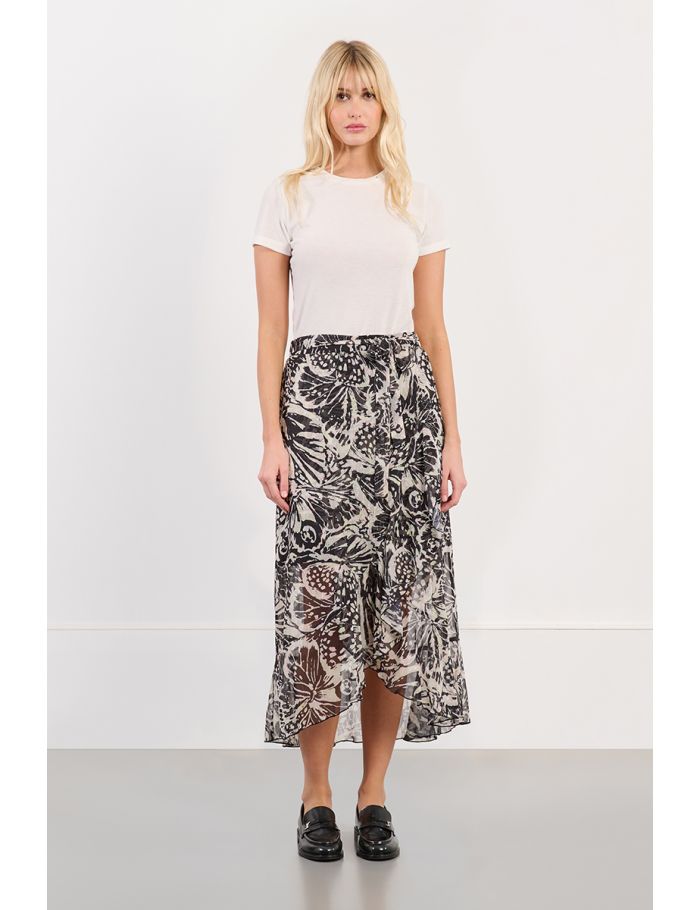 Long skirt in semi-transparent voile