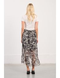 Long skirt in semi-transparent voile