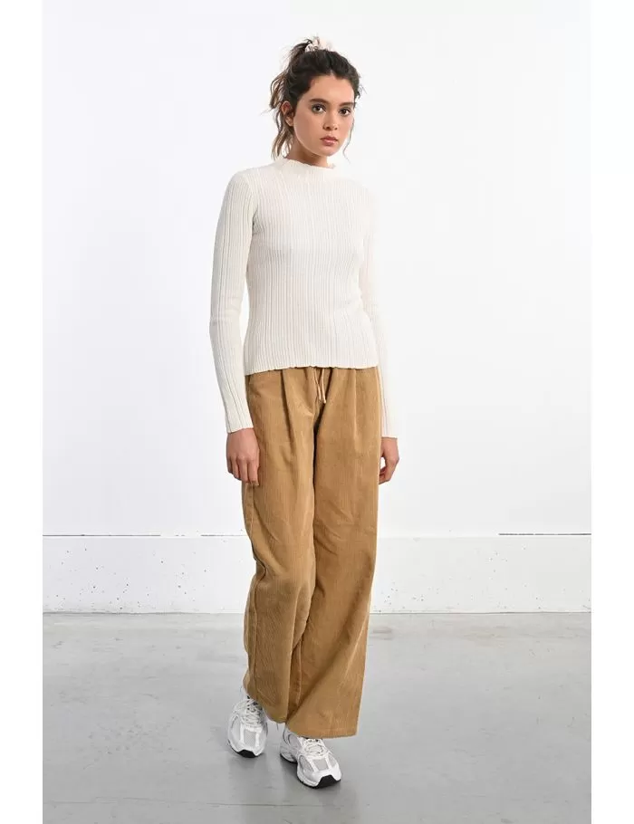 Corduroy trousers, elasticated waist