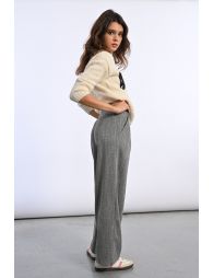 Wide leg pleated trousers