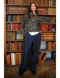 Knitted sweater, leopard print