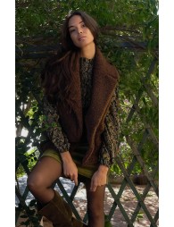 Sleeveless cardigan, imitation sheepskin