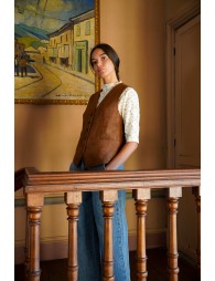 Veston court en suédine