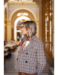 Manteau court à carreaux