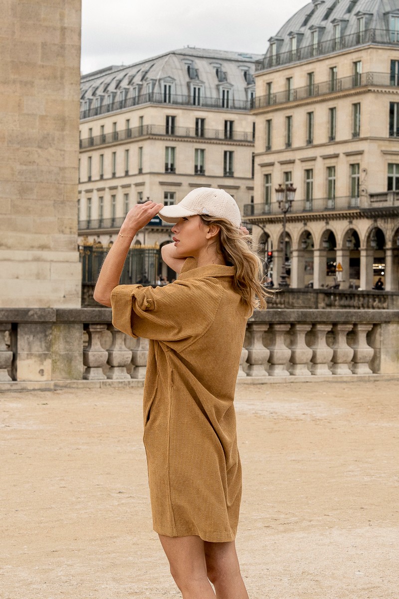 Robe chemise en velours