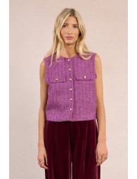 LADIES WOVEN SLEEVELESS JACKET