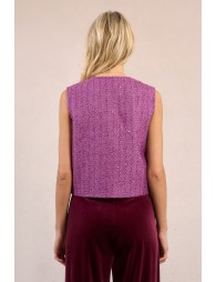 LADIES WOVEN SLEEVELESS JACKET