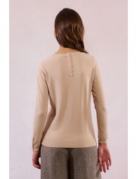 Pull fin en maille, boutonné