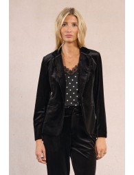 Fitted velvet blazer