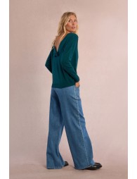 Pull en maille, dos en V